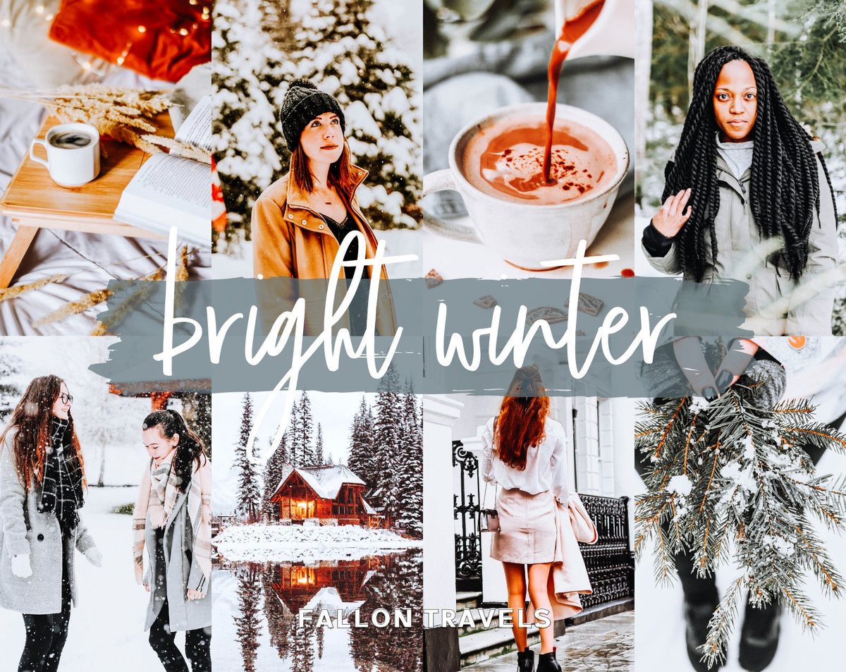 5 Bright Winter Lightroom Mobile & Desktop Presets, Christmas Snow Photo Editing Filter for Holiday, Instagram Blogger Snowy Preset
