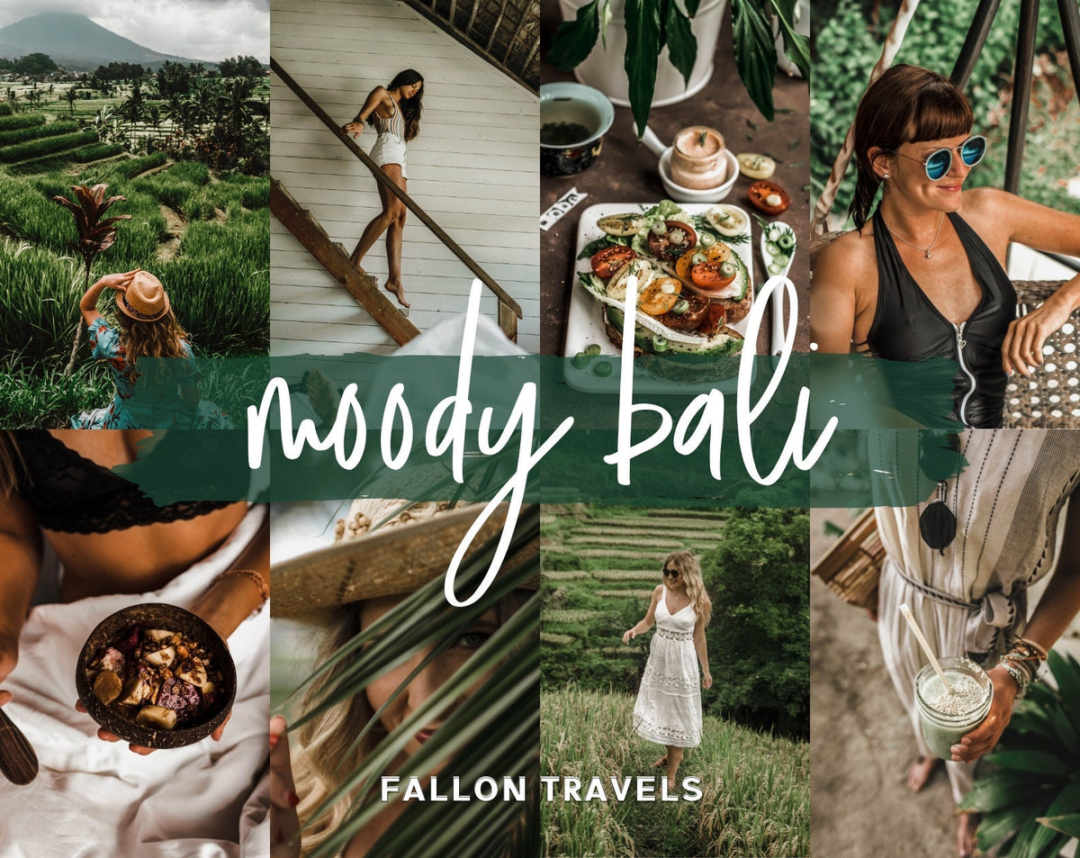 5 Mobile & Desktop Lightroom Presets Moody Bali, Tropical Photo Editing Filter for Instagram Influencer, Summer Travel Preset for Bloggers