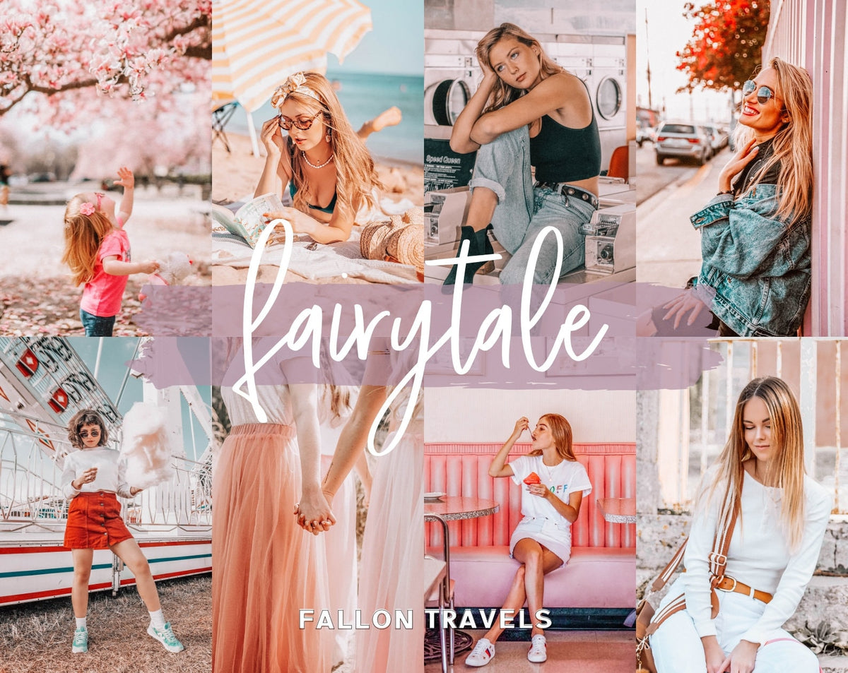 5 Dreamy Lightroom Mobile & Desktop Presets, Pink iPhone Photo Editing Filter for Instagram Bloggers and Travel Influencers