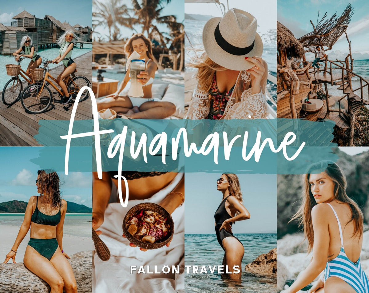 5 Aqua Mobile & Desktop Lightroom Presets, Blue iPhone Photo Filter for Instagram, Summer Beach Filter for Travel Bloggers, Ocean Preset