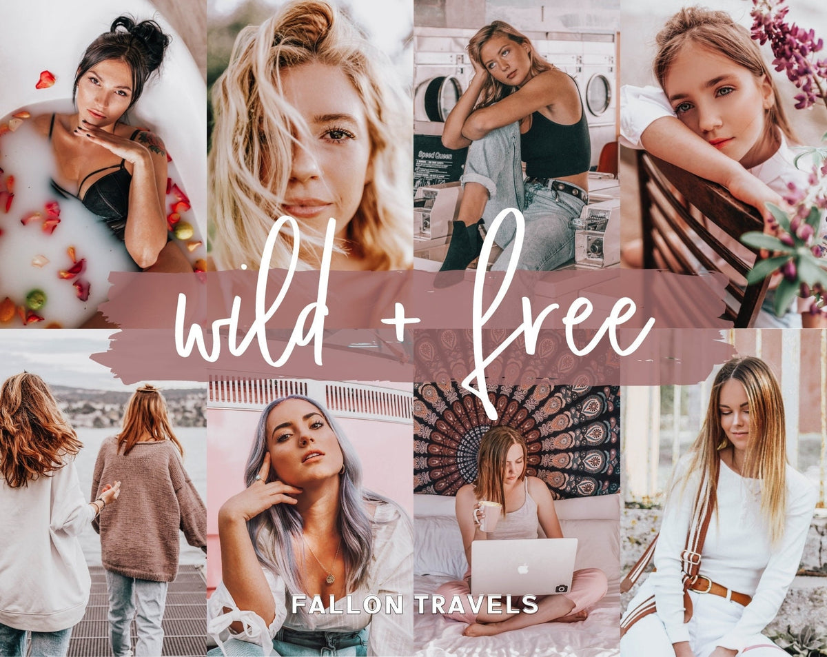 5 Pink Boho Lightroom Mobile & Desktop Presets, Bohemian Chic Photo Editing for Instagram, Dark Blush Tone Filter
