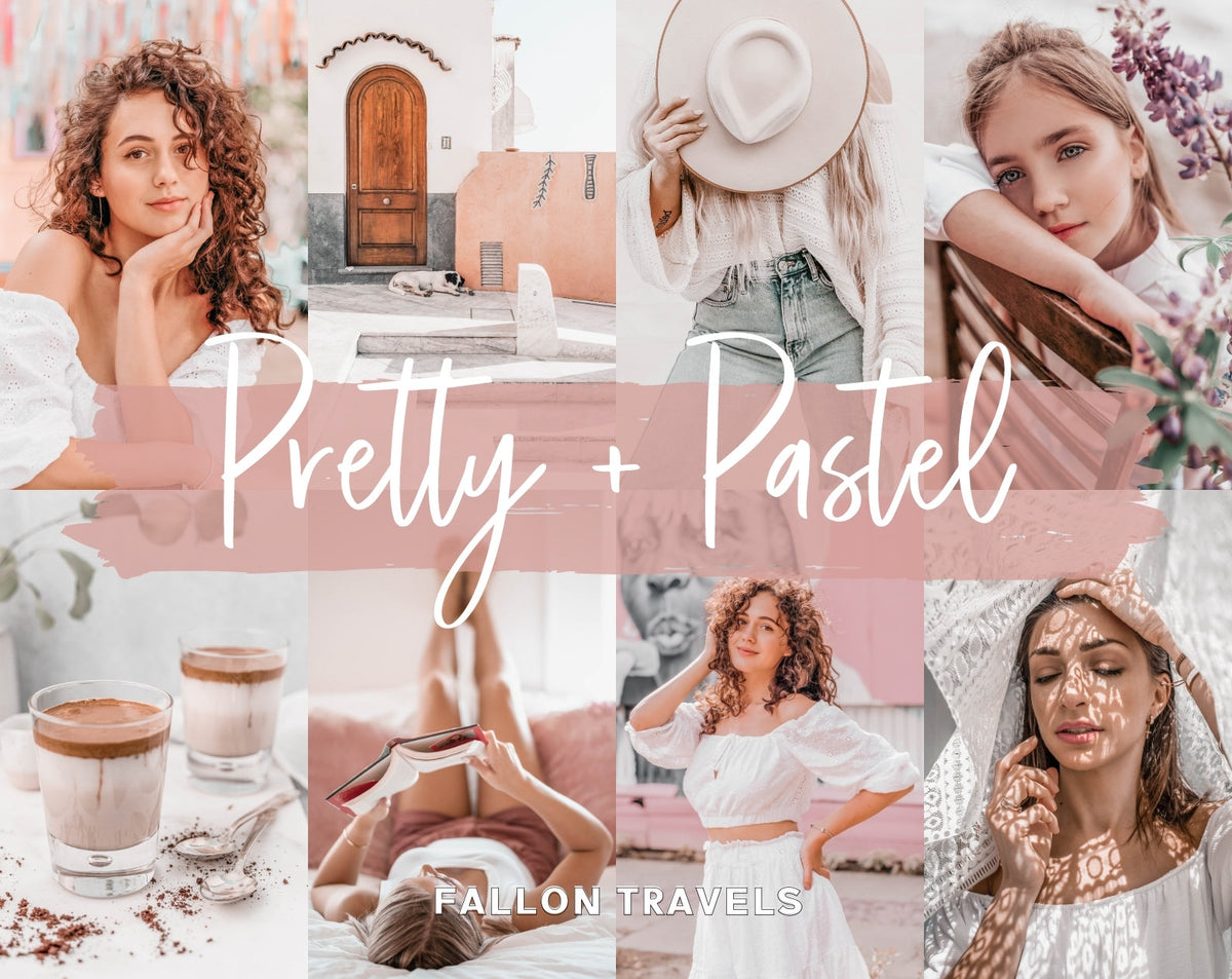 5 Pastel Pink Lightroom Mobile & Desktop Presets, Dreamy Soft Photo Filter for Instagram Influencer, Bright Airy Spring Blogger Preset