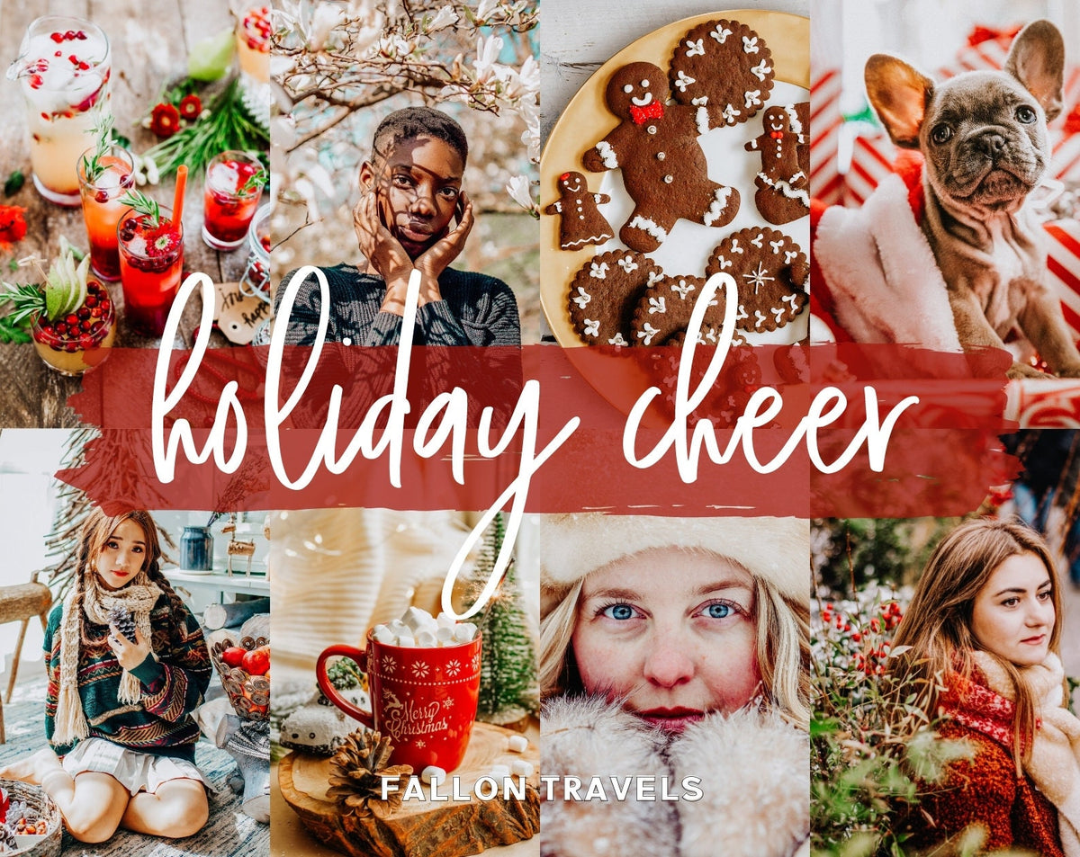 5 Holiday Cheer Lightroom Mobile & Desktop Presets, Vibrant Cozy Home Christmas Photo Editing for Instagram Blogger, Bright Winter Filter