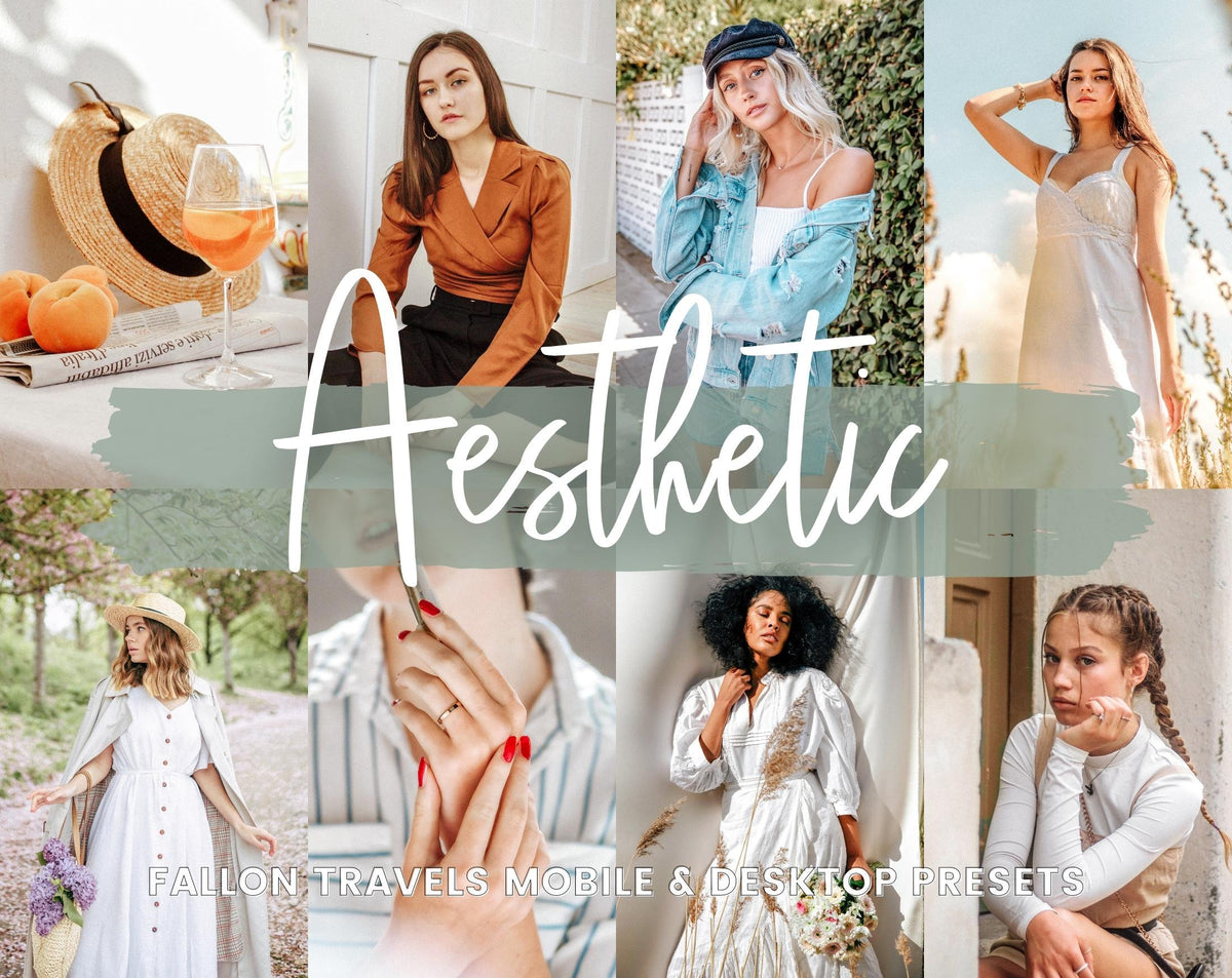 5 Aesthetic Mobile & Desktop Lightroom Presets, Natural Clean Beige Tones Photo Editing for Blogger, That Girl Instagram Influencer Filter