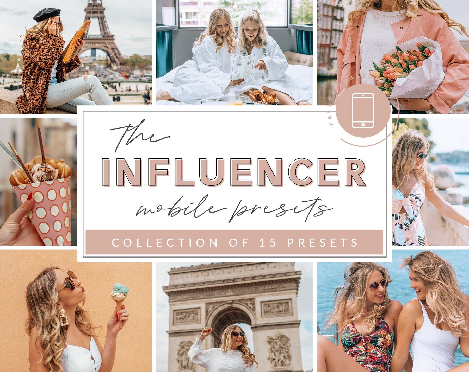 15 INFLUENCER Mobile Lightroom Presets, Photo Editing for Instagram Bloggers, Summer Preset for Lifestyle Blog, Bright Airy Photo Filter