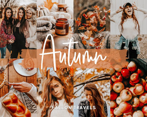 5 Autumn Lightroom Mobile & Desktop Presets, Warm Red Tones Fall Photo Editing Filter for Instagram, Holiday Outdoor Blogger Preset