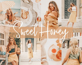 5 Mobile & Desktop Lightroom Presets Honey, Warm Airy Photo Editing Filter for Instagram Influencer, Travel Blogger Preset for Summer