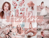 5 Airy Pink Lightroom Mobile & Desktop Presets, Warm Blush Tone Photo Editing Filter for Instagram Influencer, Outdoor Bright Blogger Preset