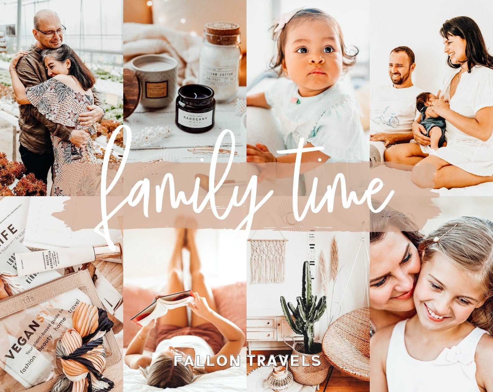 5 Family Desktop & Mobile Lightroom Presets, Bright Airy Photo Editing Filter for Instagram, White Clean Preset for Home Lifestyle Blogger