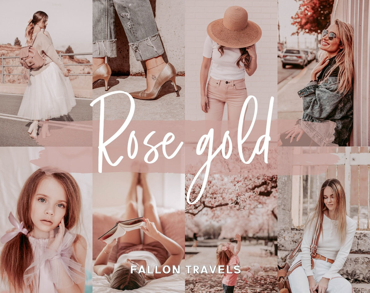 5 Rose Gold Mobile & Desktop Lightroom Presets, Pink Photo Editing Filter for Instagram Influencer, Preset for Lifestyle Bloggers