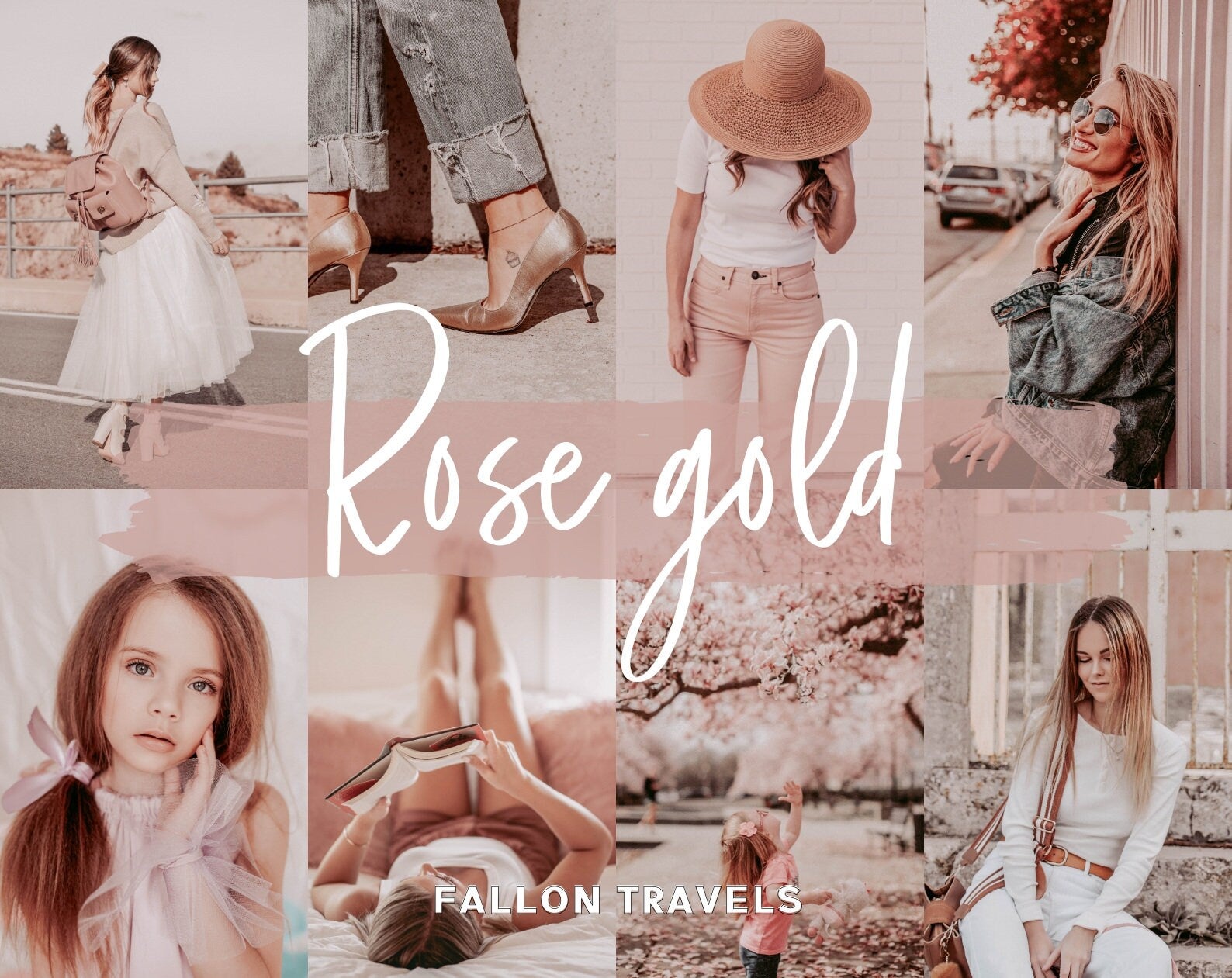 5 Rose Gold Mobile & Desktop Lightroom Presets, Pink Photo Editing Filter for Instagram Influencer, Preset for Lifestyle Bloggers