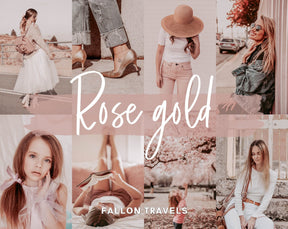 5 Rose Gold Mobile & Desktop Lightroom Presets, Pink Photo Editing Filter for Instagram Influencer, Preset for Lifestyle Bloggers