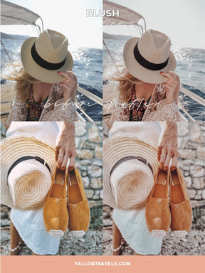 5 BLUSH Pink Mobile & Desktop Lightroom Presets, Photo Editing Filter for Instagram Influencer, Airy Pink Tones, Bright Preset for Bloggers