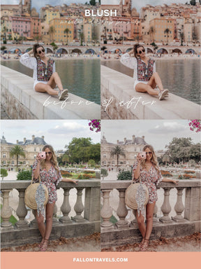 5 BLUSH Pink Mobile & Desktop Lightroom Presets, Photo Editing Filter for Instagram Influencer, Airy Pink Tones, Bright Preset for Bloggers