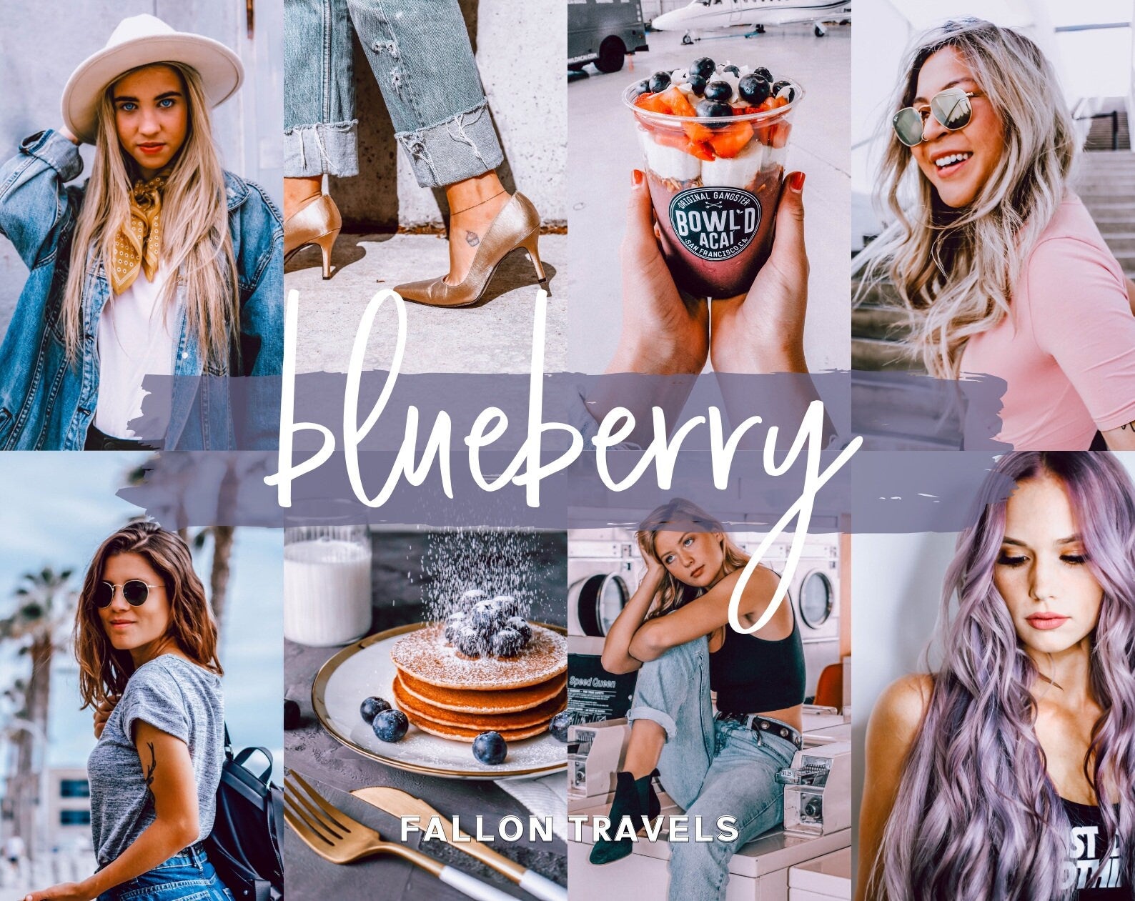5 Blueberry Desktop & Mobile Lightroom Presets, Cool Tones Photo Editing Filter for Instagram Bloggers, Blue Clean Preset for Influencers
