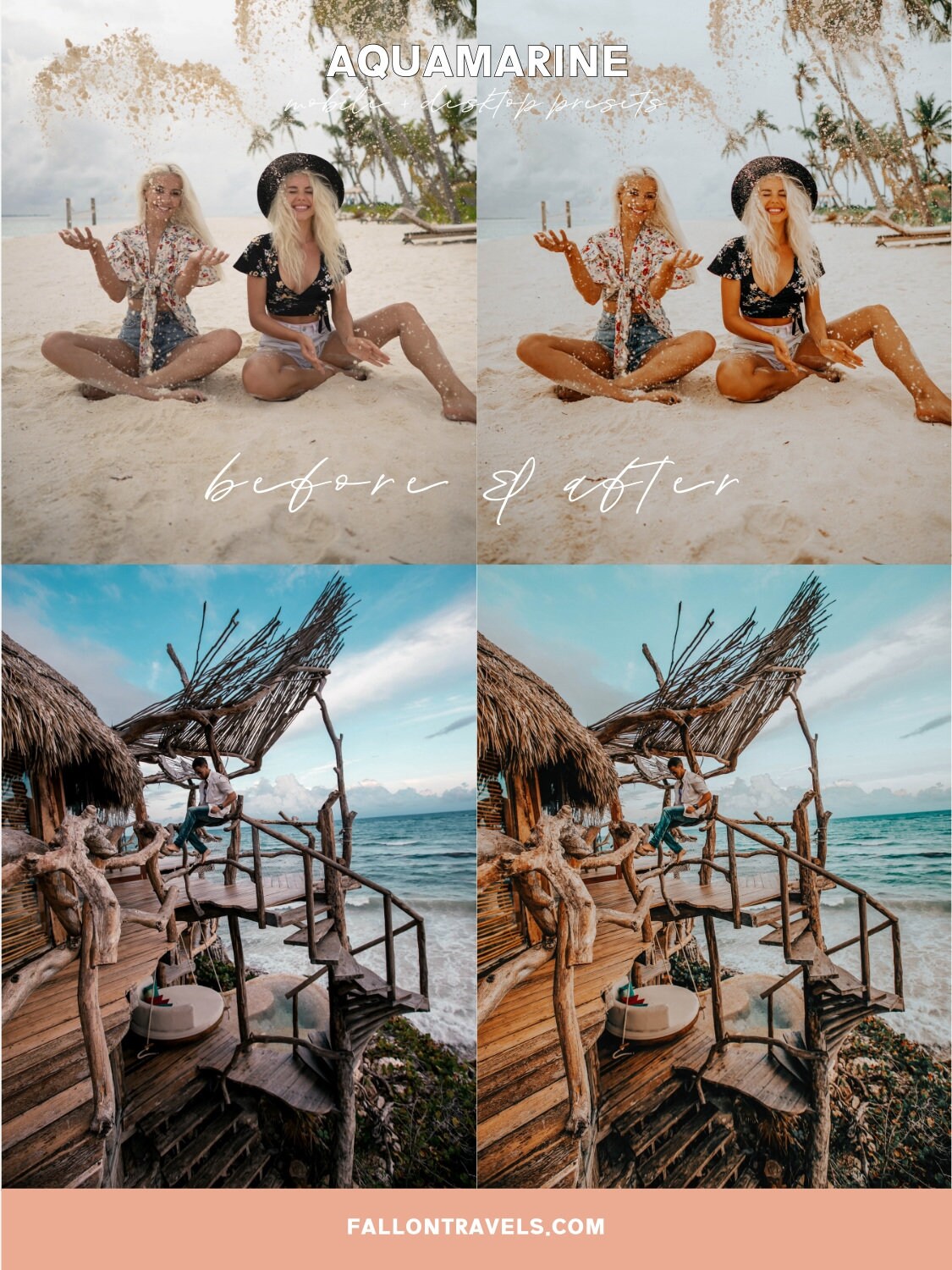 5 Aqua Mobile & Desktop Lightroom Presets, Blue iPhone Photo Filter for Instagram, Summer Beach Filter for Travel Bloggers, Ocean Preset