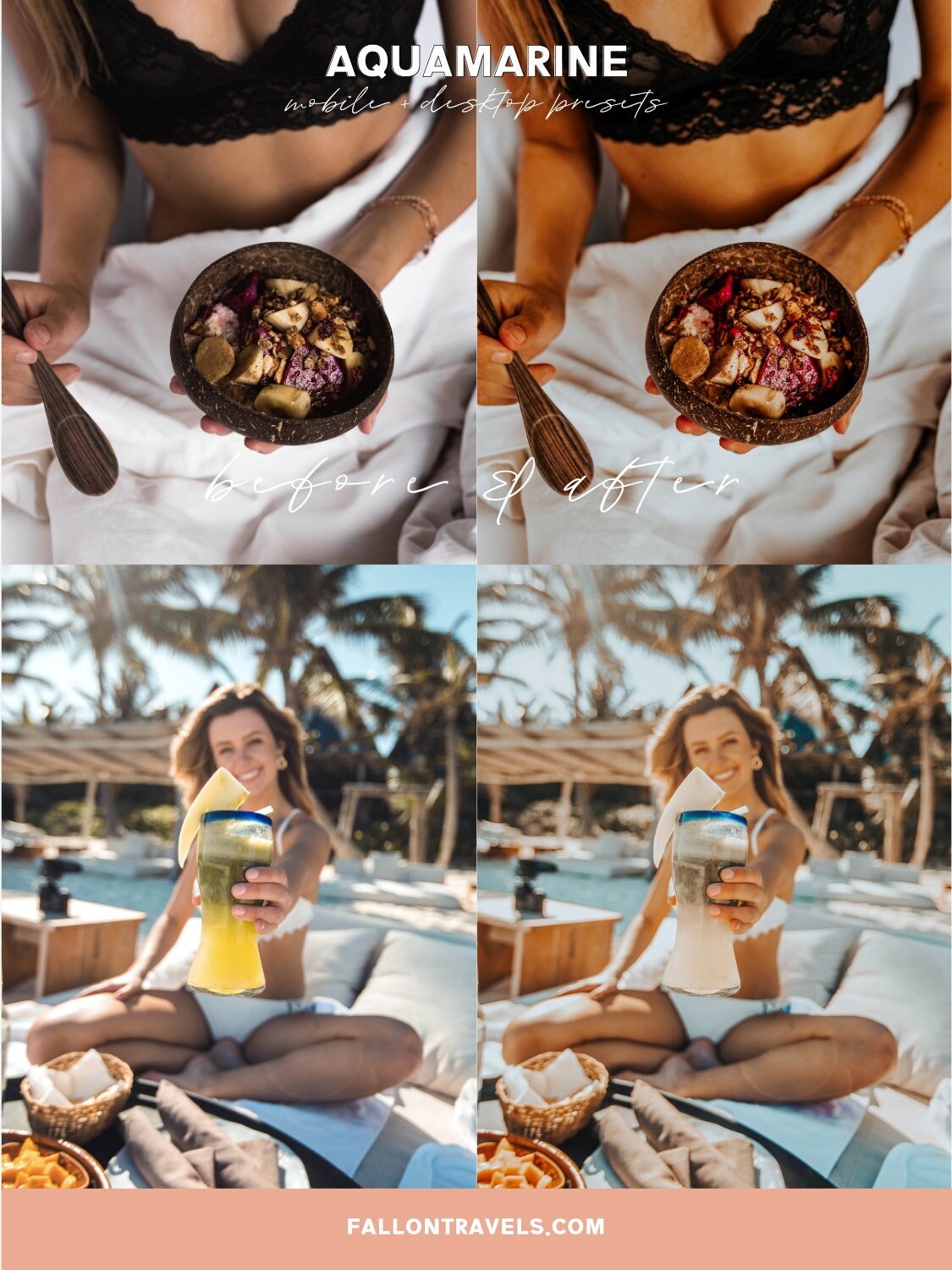 5 Aqua Mobile & Desktop Lightroom Presets, Blue iPhone Photo Filter for Instagram, Summer Beach Filter for Travel Bloggers, Ocean Preset