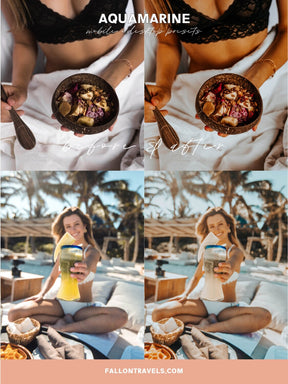 5 Aqua Mobile & Desktop Lightroom Presets, Blue iPhone Photo Filter for Instagram, Summer Beach Filter for Travel Bloggers, Ocean Preset