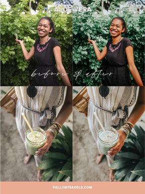 5 Mobile & Desktop Lightroom Presets Aloe Vera, Green Outdoor Photo Editing Filter for Instagram, Bright Nature Preset for Travel Bloggers
