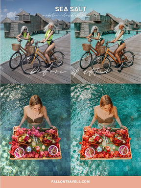 5 Mobile & Desktop Lightroom Presets Sea Salt, Blue Ocean iPhone Photo Filter for Instagram, Turquoise Summer Preset for Travel Bloggers