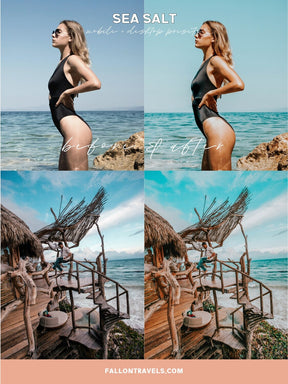 5 Mobile & Desktop Lightroom Presets Sea Salt, Blue Ocean iPhone Photo Filter for Instagram, Turquoise Summer Preset for Travel Bloggers