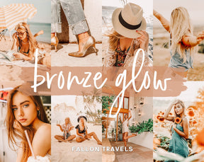 5 Mobile & Desktop Lightroom Presets Bronze Glow, Warm Pink Tones Photo Editing Filter for Instagram, Trendy Fashion Preset for Bloggers