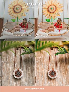 5 Paradise Desktop & Mobile Lightroom Presets, Beach Photo Editing Filter for Instagram Blogger, Bright Summer Travel Influencer Preset