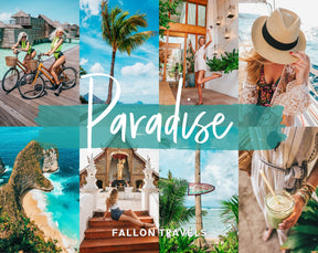 5 Paradise Desktop & Mobile Lightroom Presets, Beach Photo Editing Filter for Instagram Blogger, Bright Summer Travel Influencer Preset