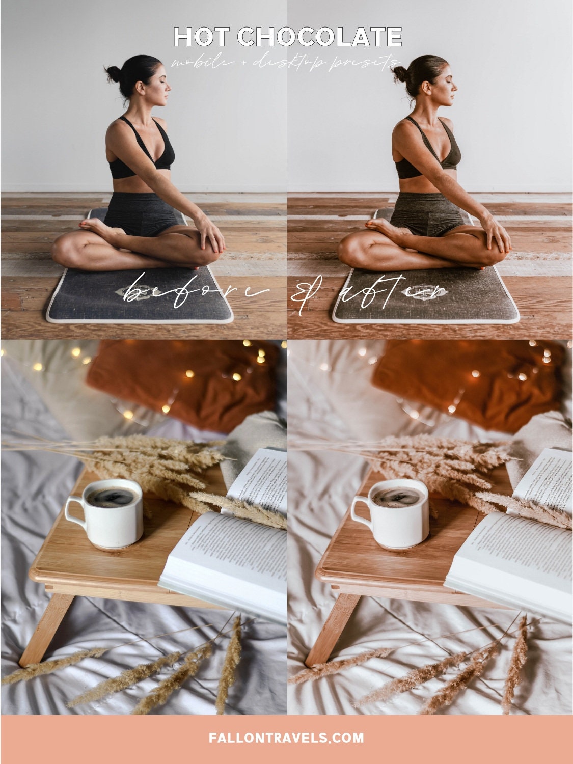 5 Mobile & Desktop Lightroom Presets Chocolate, Warm Brown Photo Editing Filter for Instagram, Caramel Vintage Preset for Lifestyle Bloggers