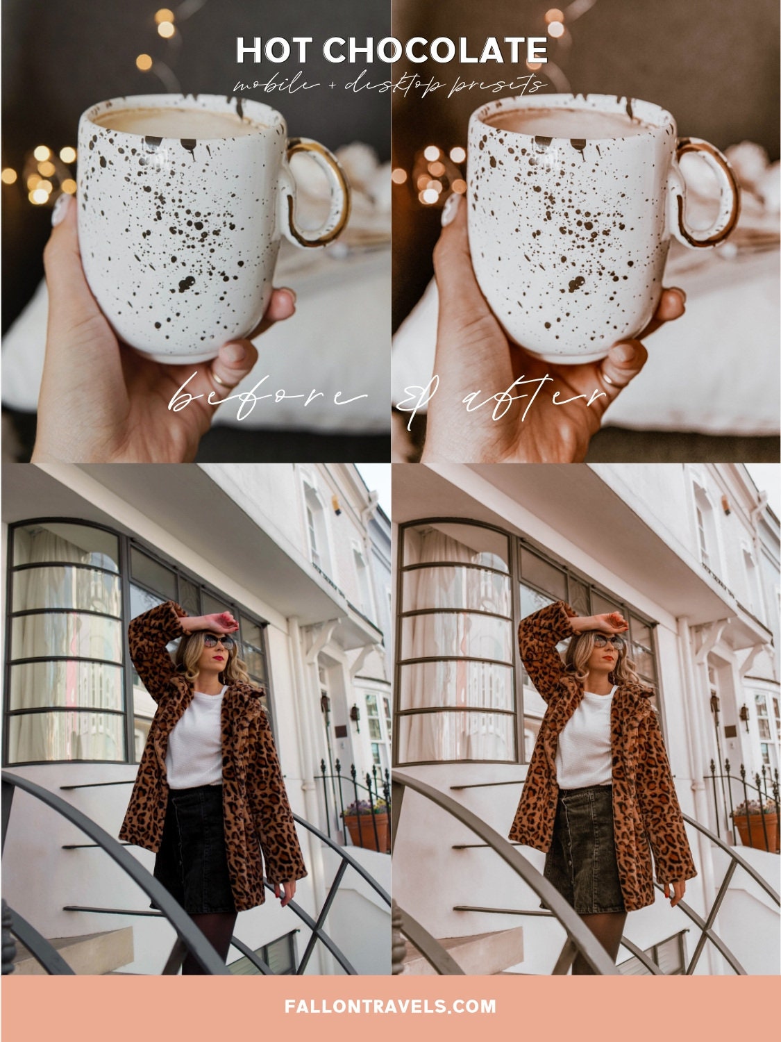 5 Mobile & Desktop Lightroom Presets Chocolate, Warm Brown Photo Editing Filter for Instagram, Caramel Vintage Preset for Lifestyle Bloggers