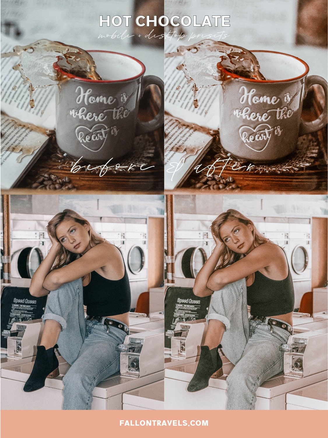 5 Mobile & Desktop Lightroom Presets Chocolate, Warm Brown Photo Editing Filter for Instagram, Caramel Vintage Preset for Lifestyle Bloggers