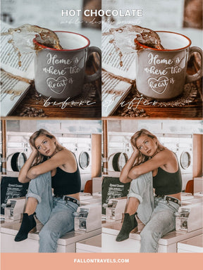 5 Mobile & Desktop Lightroom Presets Chocolate, Warm Brown Photo Editing Filter for Instagram, Caramel Vintage Preset for Lifestyle Bloggers