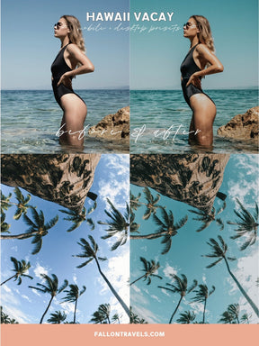 5 Hawaii Mobile & Desktop Lightroom Preset, Vacation Photo Editing Filter for Instagram Blogger, Tropical Travel Outdoor Preset for Summer
