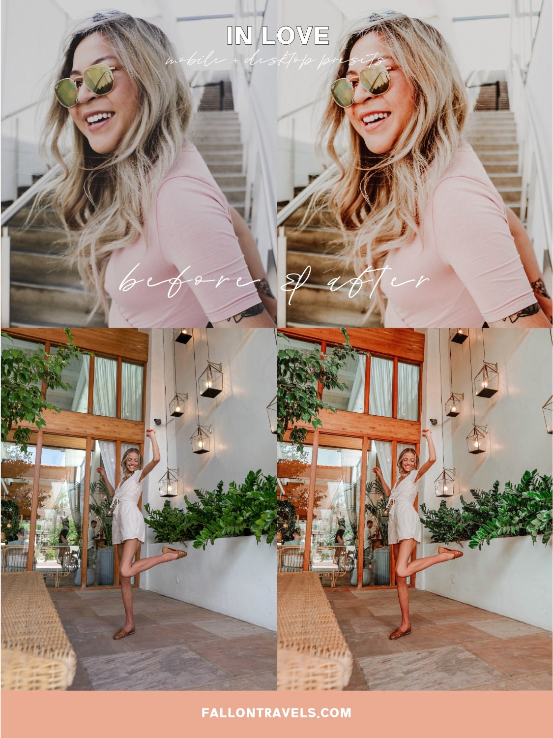 5 Mobile & Desktop Lightroom Presets In Love, Romantic Story Light Pink Photo Filter for Instagram, Valentines VSCO Preset for Bloggers