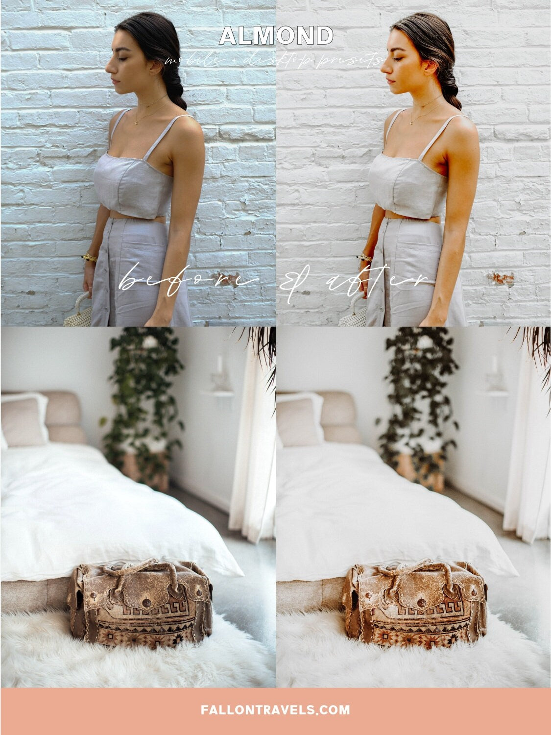 5 Almond Mobile & Desktop Lightroom Presets, Beige Photo Filter for Instagram, Creamy Milk Brown Lifestyle Preset for Influencers