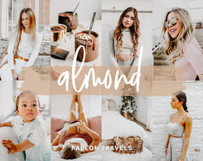 5 Almond Mobile & Desktop Lightroom Presets, Beige Photo Filter for Instagram, Creamy Milk Brown Lifestyle Preset for Influencers