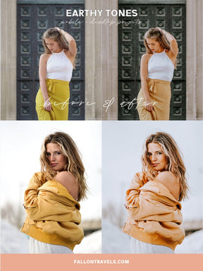 5 Earthy Tones Lightroom Mobile Presets & Desktop, Natural Photo Editing Filter for Travel Instagram Influencer, Outdoor Preset for Bloggers