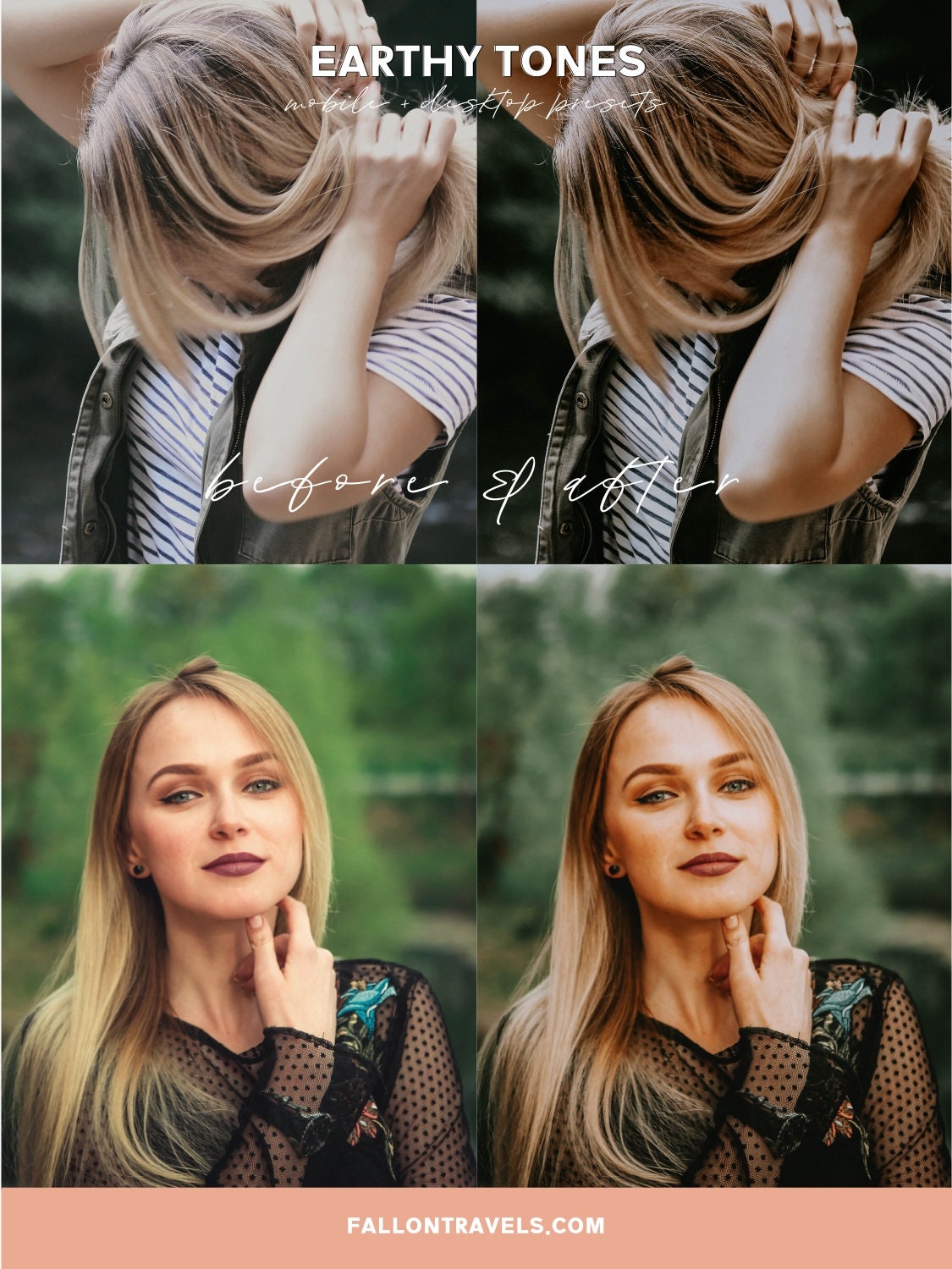 5 Earthy Tones Lightroom Mobile Presets & Desktop, Natural Photo Editing Filter for Travel Instagram Influencer, Outdoor Preset for Bloggers