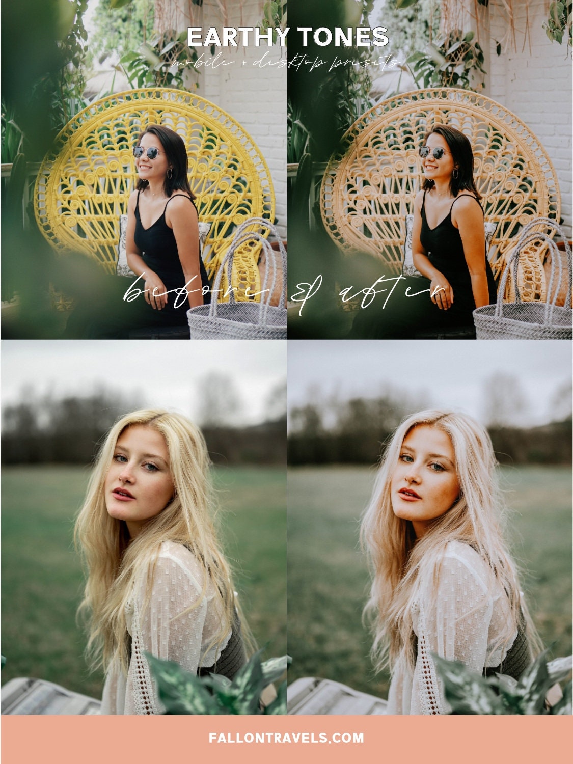 5 Earthy Tones Lightroom Mobile Presets & Desktop, Natural Photo Editing Filter for Travel Instagram Influencer, Outdoor Preset for Bloggers