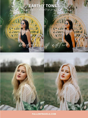 5 Earthy Tones Lightroom Mobile Presets & Desktop, Natural Photo Editing Filter for Travel Instagram Influencer, Outdoor Preset for Bloggers