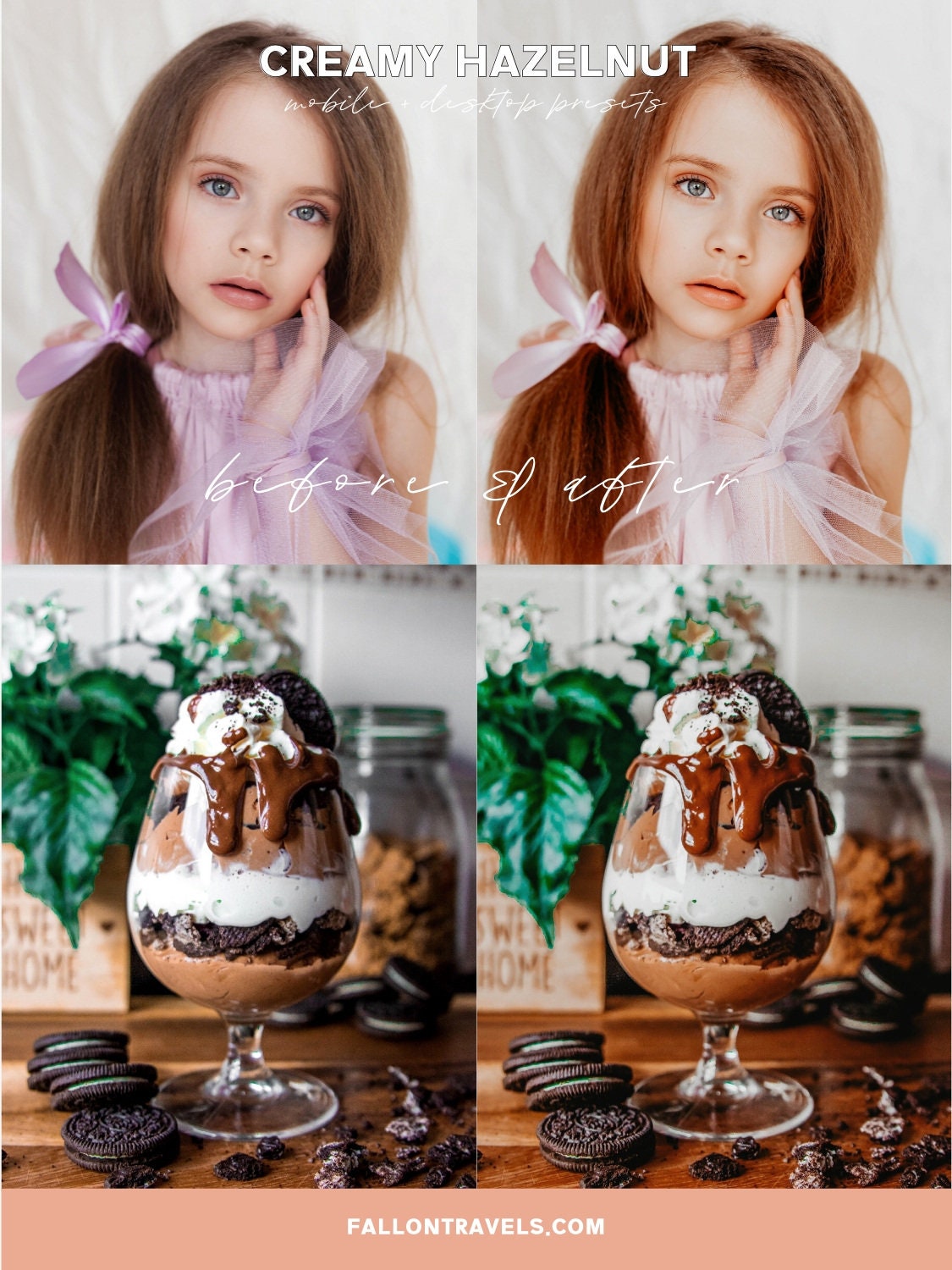 5 Mobile & Desktop Lightroom Presets Creamy Hazelnut, Warm Brown Photo Editing Presets for Instagram, Cappuccino Coffee Blog Presets