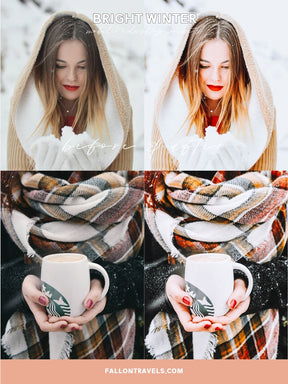 5 Bright Winter Lightroom Mobile & Desktop Presets, Christmas Snow Photo Editing Filter for Holiday, Instagram Blogger Snowy Preset