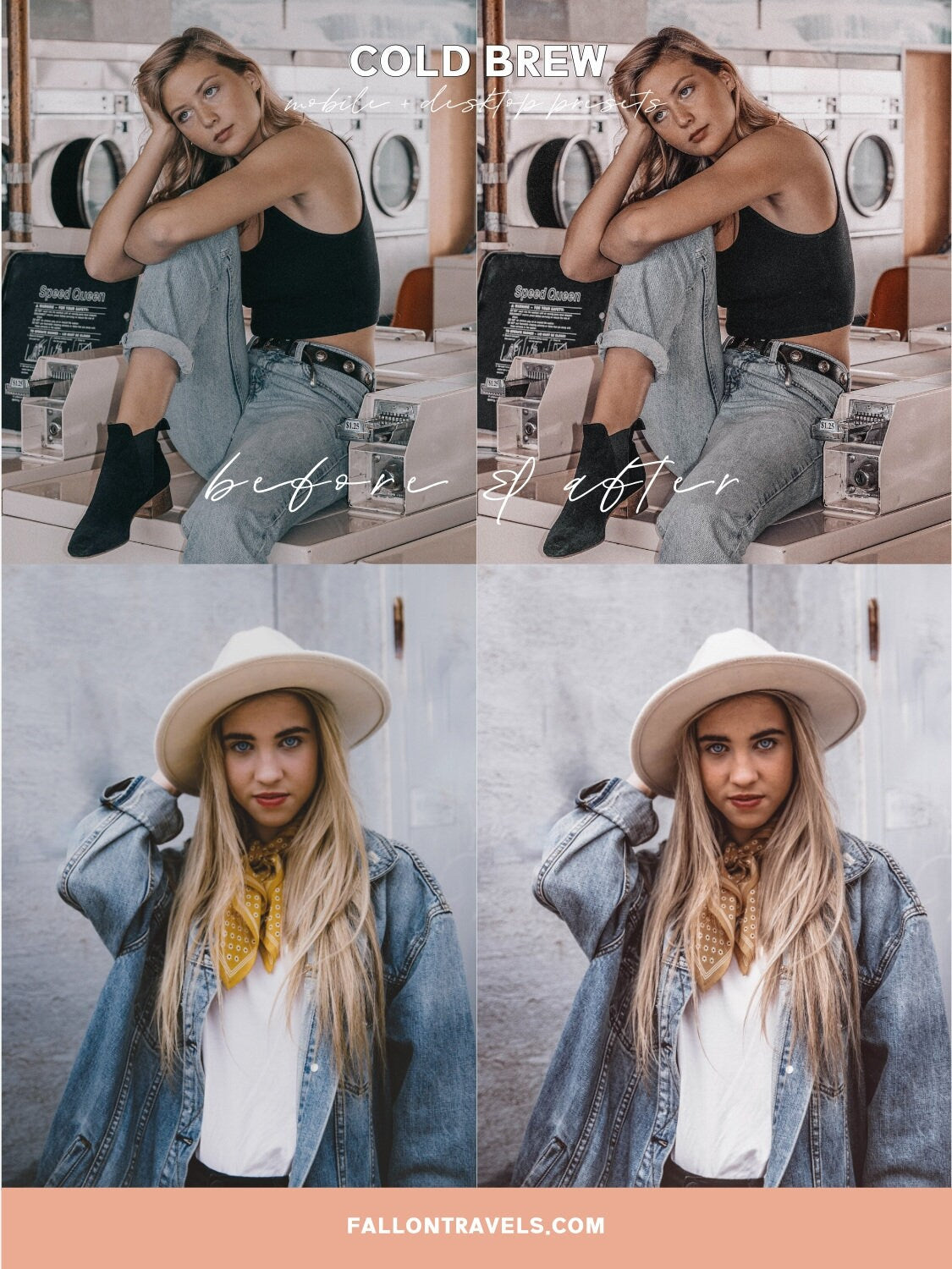 5 Cold Brew Lightroom Mobile & Desktop Presets, Cool Tones Photo Editing Filter for Instagram Bloggers, Clean Preset for Fashion Influencers