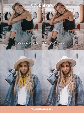 5 Cold Brew Lightroom Mobile & Desktop Presets, Cool Tones Photo Editing Filter for Instagram Bloggers, Clean Preset for Fashion Influencers
