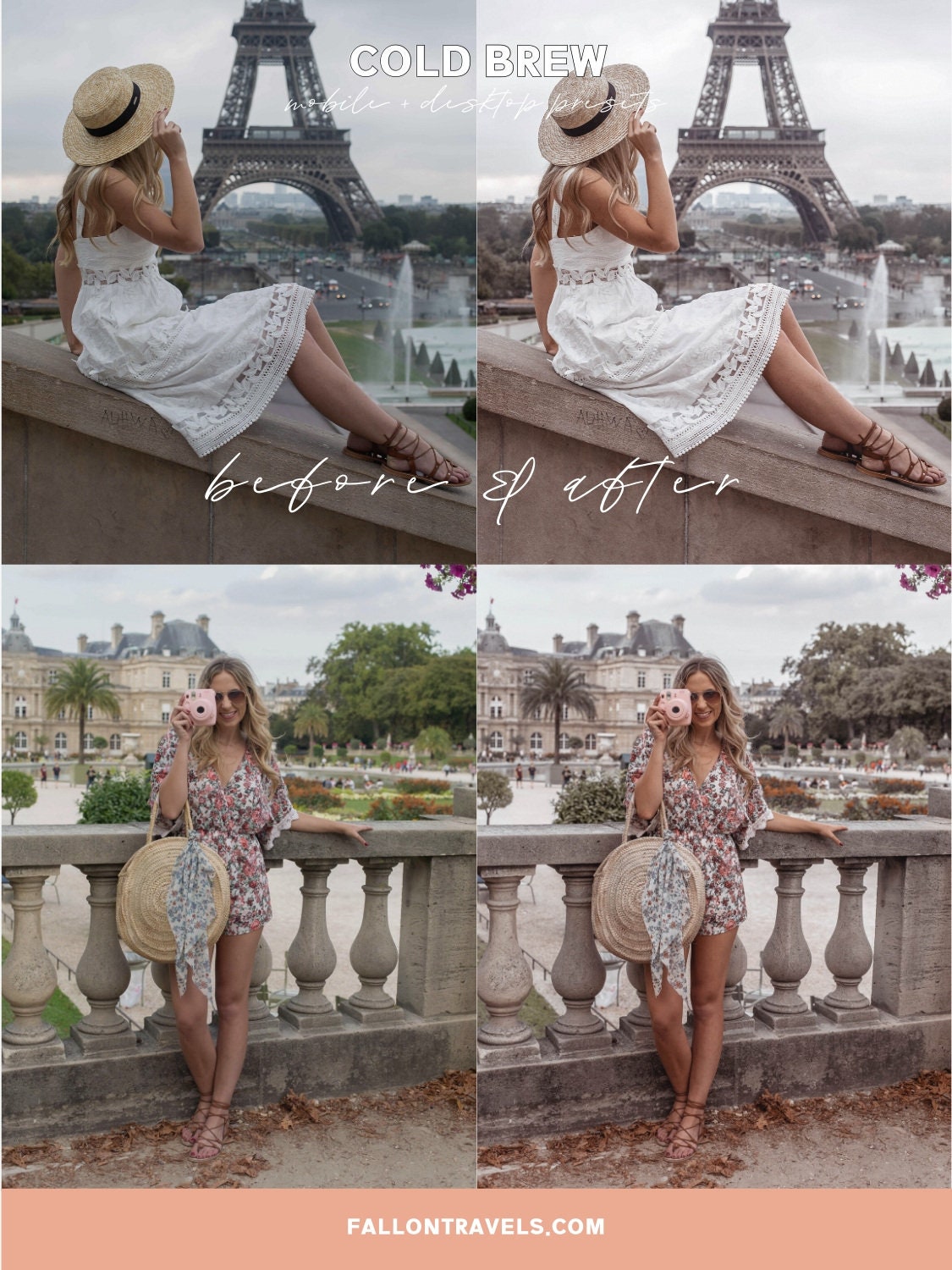 5 Cold Brew Lightroom Mobile & Desktop Presets, Cool Tones Photo Editing Filter for Instagram Bloggers, Clean Preset for Fashion Influencers