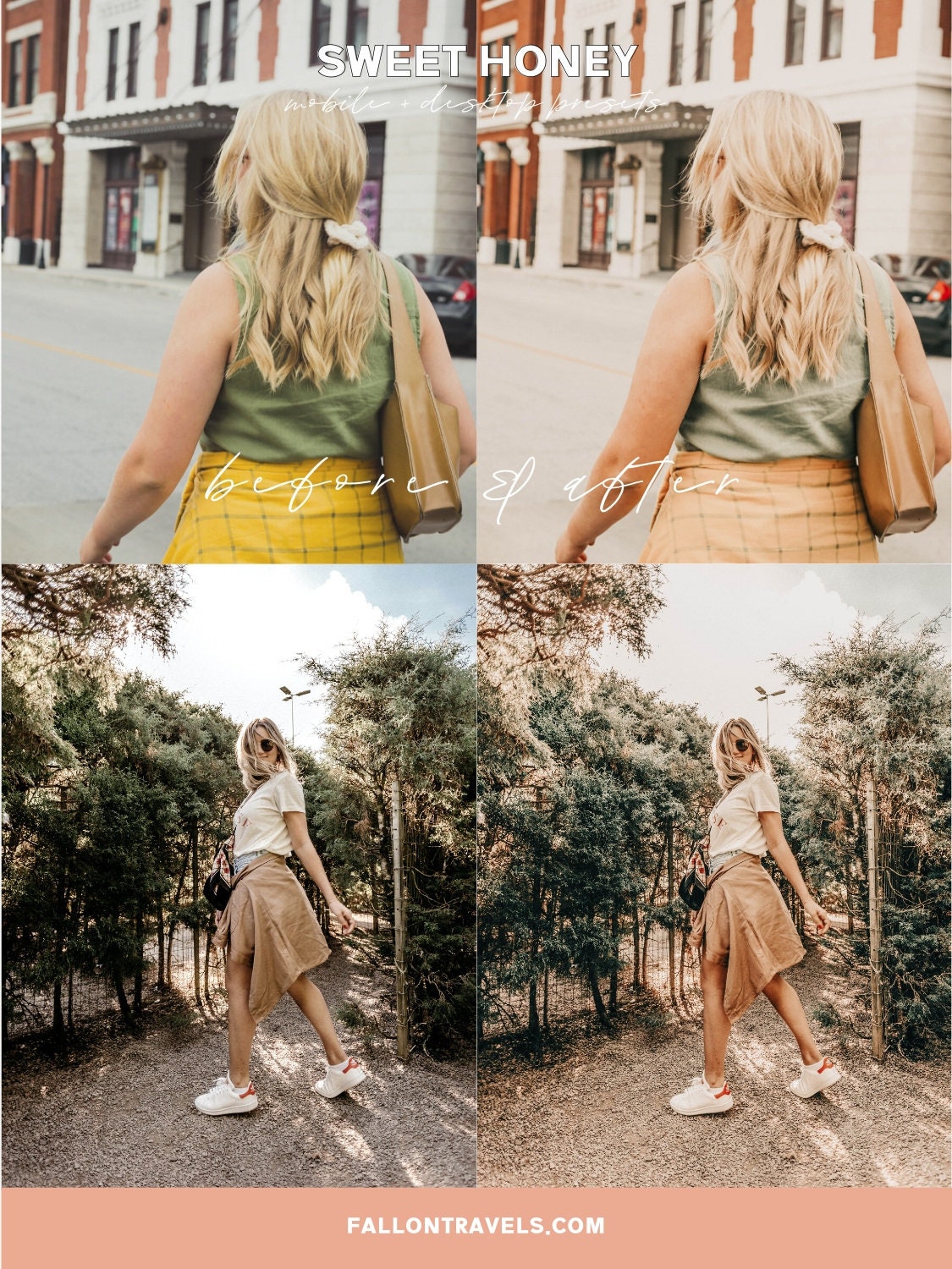 5 Mobile & Desktop Lightroom Presets Honey, Warm Airy Photo Editing Filter for Instagram Influencer, Travel Blogger Preset for Summer