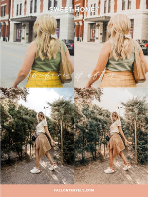 5 Mobile & Desktop Lightroom Presets Honey, Warm Airy Photo Editing Filter for Instagram Influencer, Travel Blogger Preset for Summer