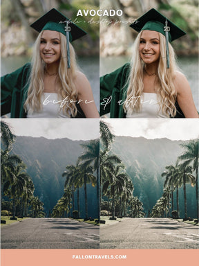 5 Mobile & Desktop Lightroom Presets Avocado, Tropical Travel Preset for Instagram Influencer, Summer Bali Preset for Bloggers