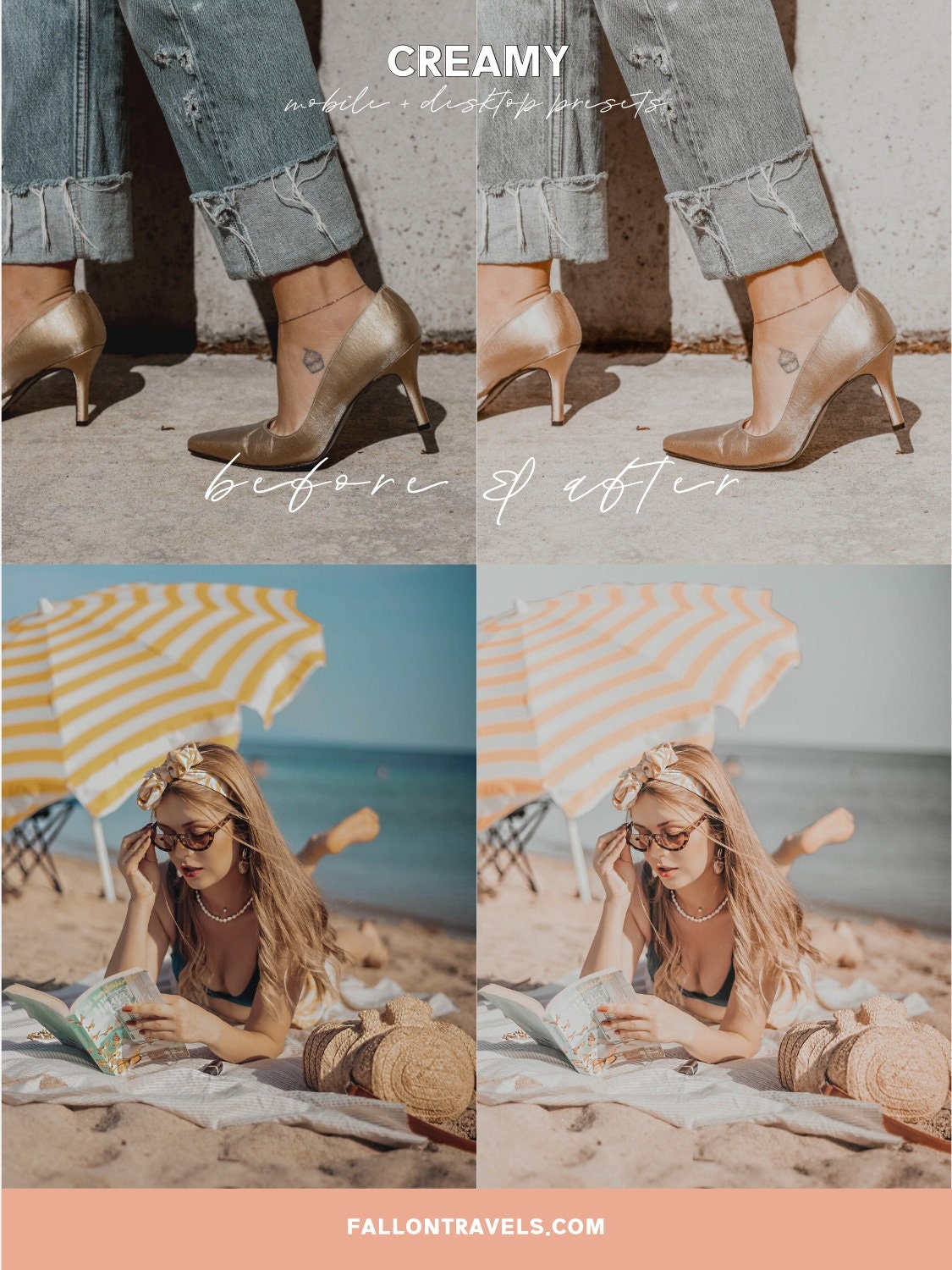 5 Mobile & Desktop Lightroom Presets Creamy, Natural Photo Filter Instagram Bloggers, Nude Presets for Influencer