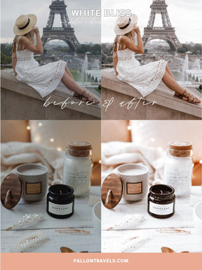 5 White Mobile & Desktop Lightroom Preset, Bright Airy Photo Filter for Instagram Influencers, Light Clean VSCO iPhone Blogger Presets